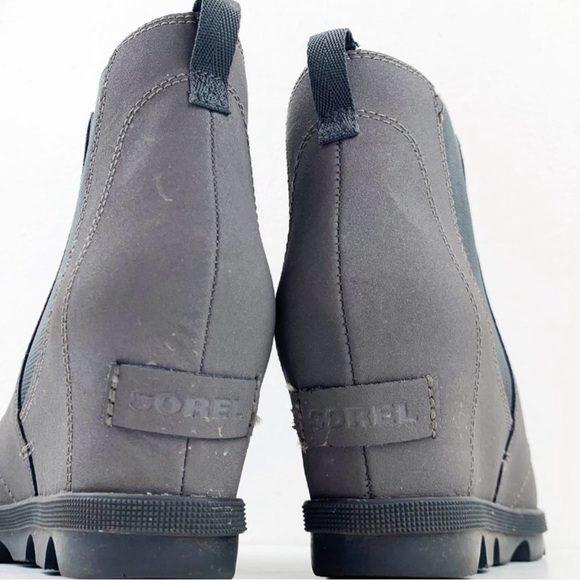 SOREL Gray Joan of Arctic Wedge Hidden Heel Chelsea Boot WOMEN'S Size 5 - Picture 10 of 12